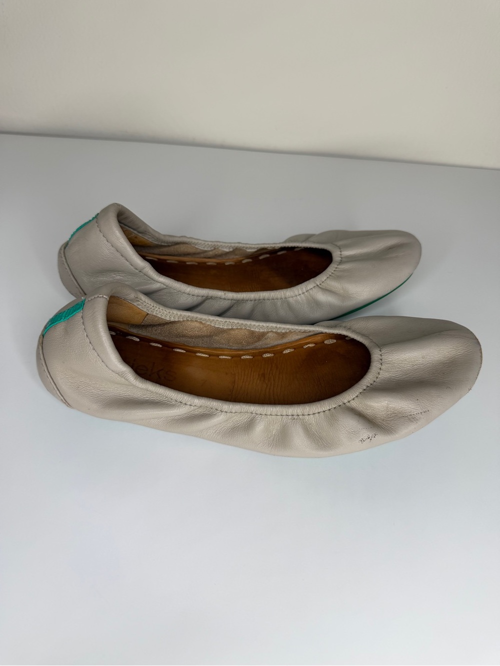 Tieks By Gavrieli Shoes Women Size 7 Gray Leather Ballet Flats Slip On Comfort